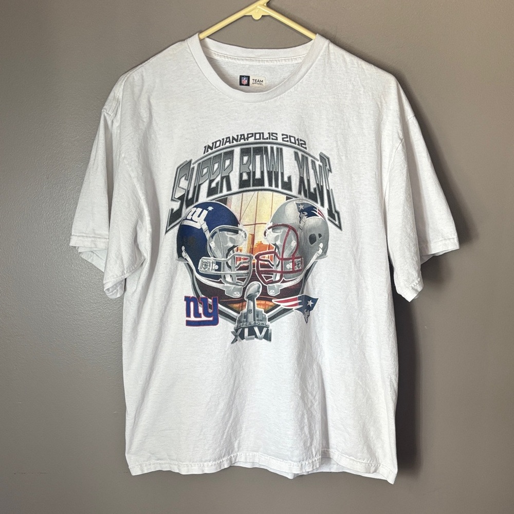 Super Bowl XLVI White T-Shirt XL